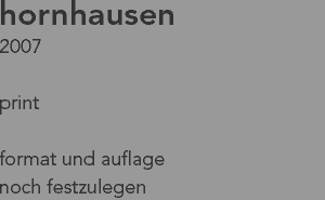 hornhausen - beschreibung: print, format und auflage noch festzulegen, 2007